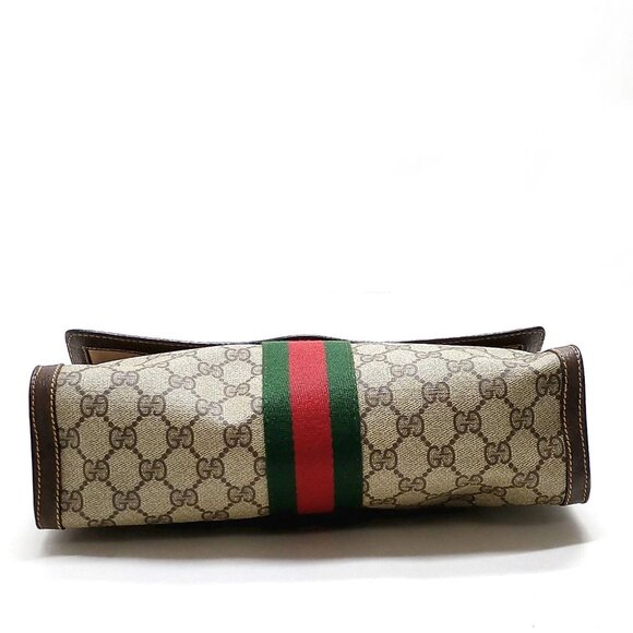 Authentic Gucci Vintage Clutch Bag Sherry Line Brown PVC mn334-113025 - Picture 9 of 16